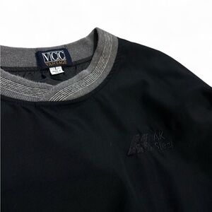 Vintage VCC VANTAGE AK Steel Mens Black L Windshirt Jacket Pull Over Grey Trim